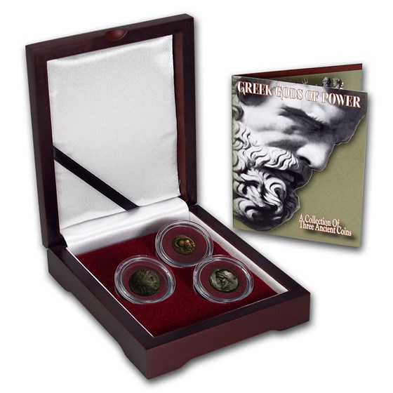 Greek Bronze 3-Coin Set The Greek Gods of Power (196 - 146 BC) Greek Bronze 3-Coin Set The Greek Gods of Power (196 - 146 BC)